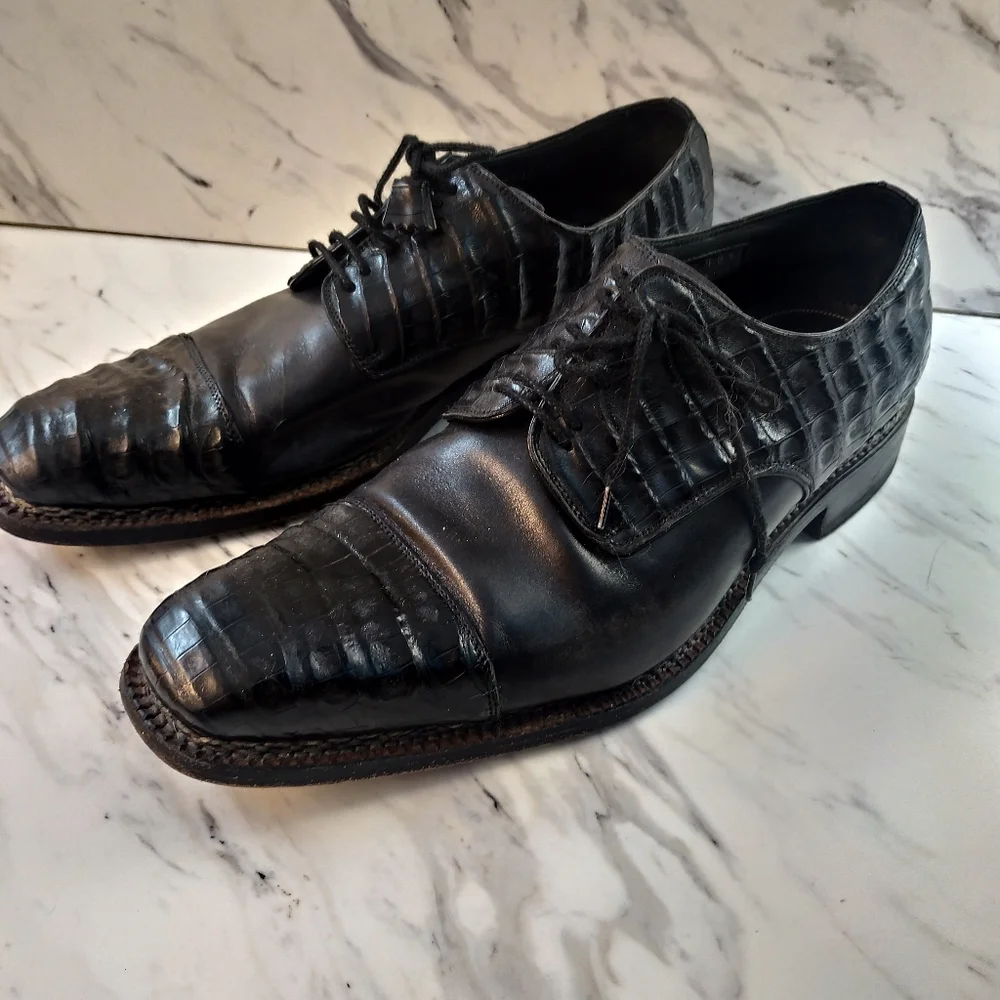 Barney mens aligatos shoes black‎ sz10.5